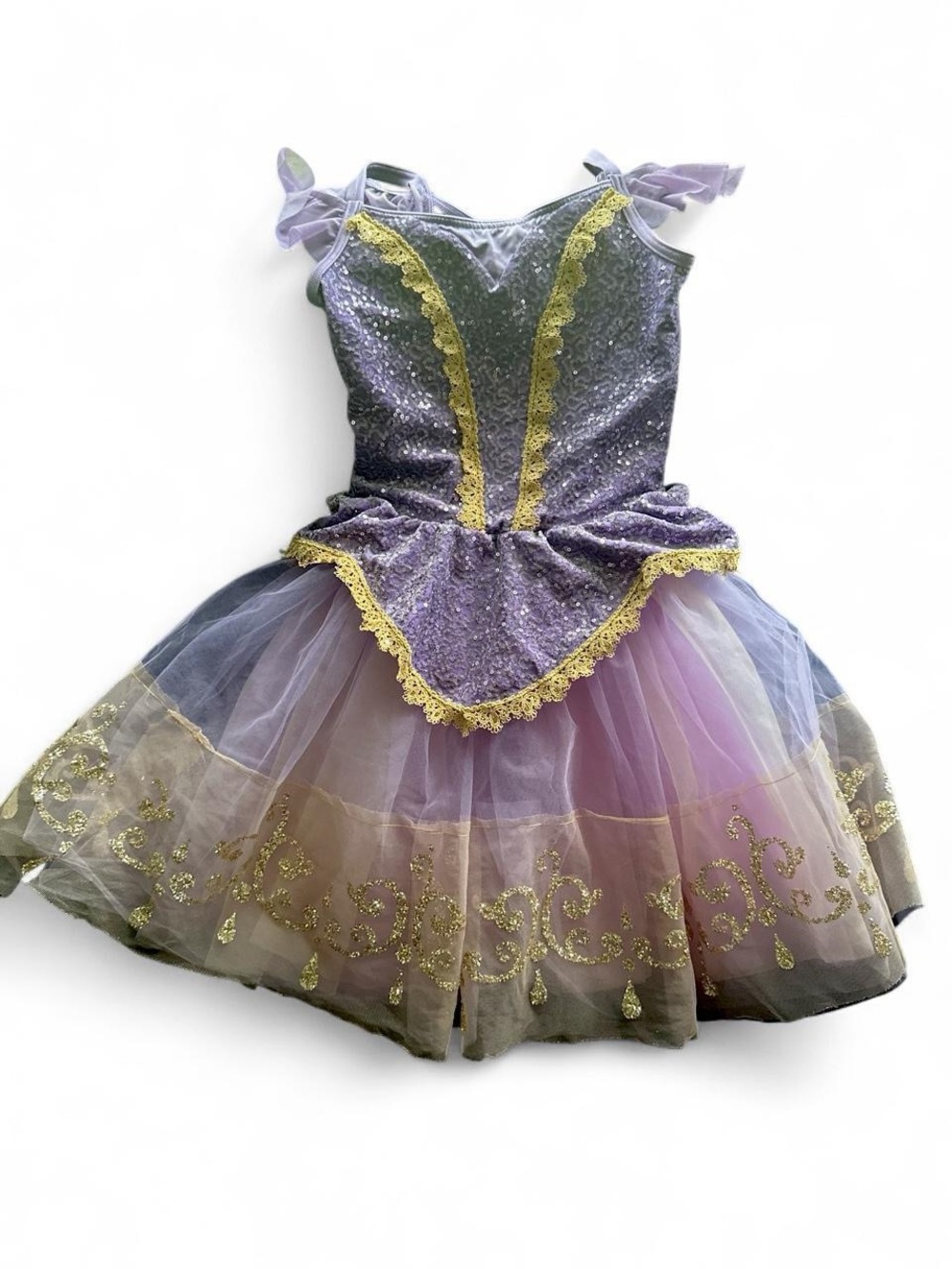 Weissman Purple and Gold Sequins Costume Princess Tutu Dance Dress